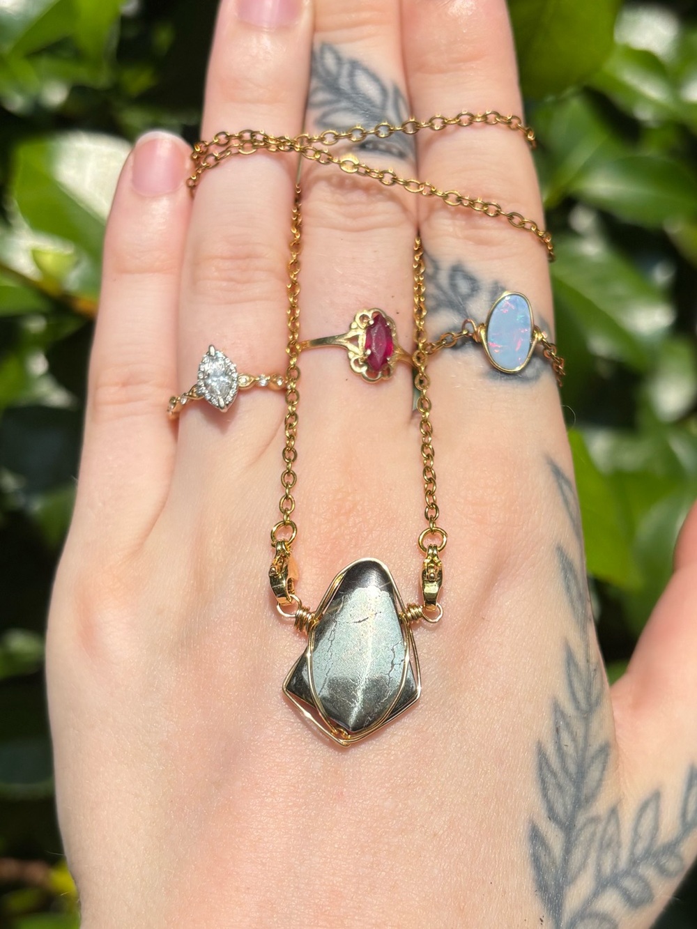 Pyrite interchangeable necklace